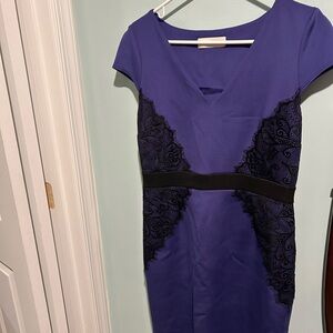 Elegant Purple and Black Lace Dress